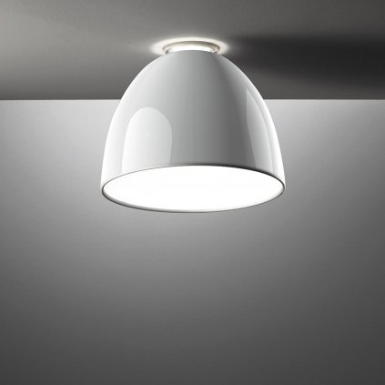 Artemide Nur Gloss mini soffitto Led White, stropní svítidlo v bílém lesku, 30W LED 2700K, prům. 36cm