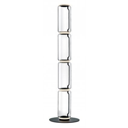 Flos Noctambule F4 High Cylinders Big Base, stojací lampa ze skla se stmívačem, 5x9W LED 2700K, výška 217cm