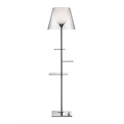 Flos Bibliotheque Nationale, stojací lampa s čirým difusorem, design Philippe Starck, 1x150W E27, 150cm