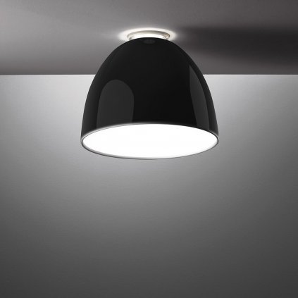 Artemide Nur Gloss mini soffitto LED Black, stropní svítidlo v černém lesku, 30W LED 2700K, prům. 36cm