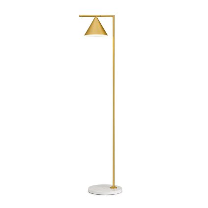 Flos Captain Flint, lampa se stmívačem v kombinace mramoru a mosazi, 20W LED 2700K, výška 153,7cm
