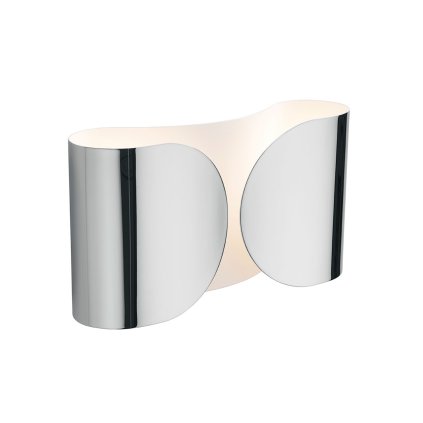 Flos Foglio, designové nástěnné svítidlo, 2x100W E27, chrom, délka 37cm