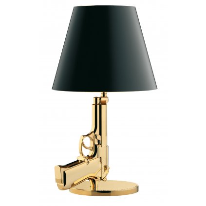 Flos GUN_BEDSIDE GUN, designová stolní lampa, 1x75W, 18K zlato, výška: 43cm