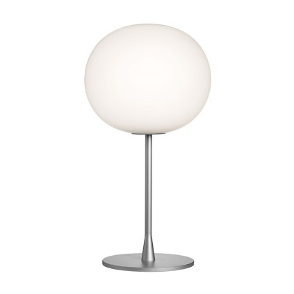 Flos Glo-Ball T1, stolní lampa z triplexového skla se stmívačem, stříbrná, 1x150W E27, výška 60cm