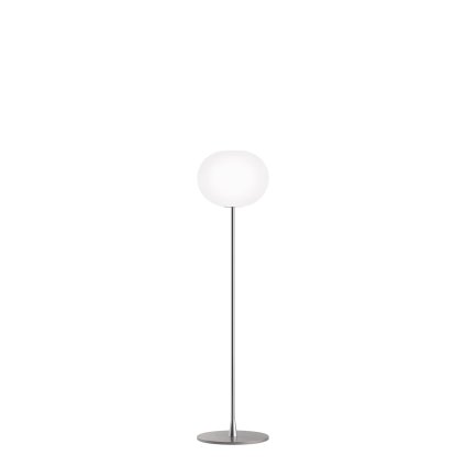 Flos Glo-Ball F1, stojací lampa z triplexového skla se stmívačem, stříbrná, 1x150W E27, výška 135cm