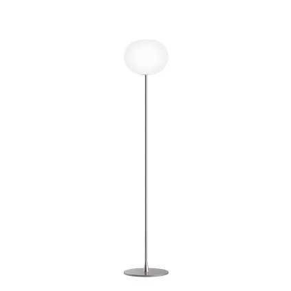 Flos Glo-Ball F2, stojací lampa z triplexového skla se stmívačem, stříbrná, 1x150W E27, výška 175cm