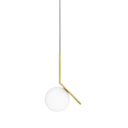 Flos IC Lights S1, designové závěsné svítidlo, 1x60W E14, mosaz, Ø 20cm