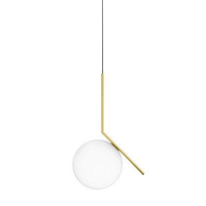 Flos IC Lights S2, designové závěsné svítidlo, 1x205W E27, mosaz, Ø 30cm