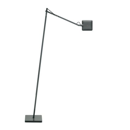 Flos Kelvin LED Floor, antracitová stojací lampa pro čtení, 8W LED 3000K, 110+67cm