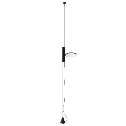 Flos OK, černé svítidlo mezi podlahu a strop se stmívačem, 18W LED 2700K, max. 400cm
