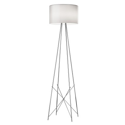 Flos Ray F2, stojací lampa s širmem z bílého skla a stmívačem, 1x205W E27, výška 171 cm