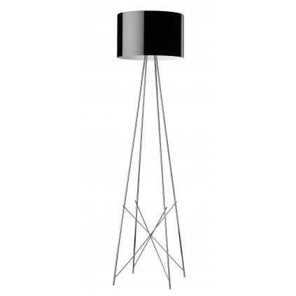 11346 2 flos ray f2 stojaci lampa s cernym sirmem a stmivacem 1x205w e27 vyska 171 cm