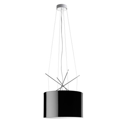 Flos Ray S, závěsné svítidlo s černým širmem, 1x205W E27, prům. 43cm
