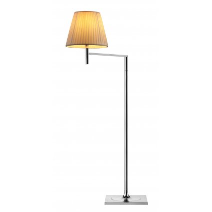 Flos KTribe F1, designová čtecí lampa se stmívačem, 1x70W E27, světle hnědý textil, výška 112cm