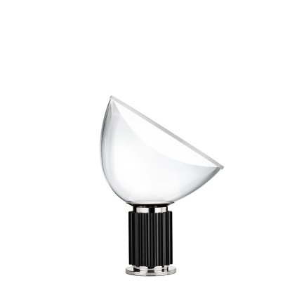 Flos Taccia small LED, designová lampa se stmívačem, 16W LED 2700K, sklo/matná černá, výška 48,5cm