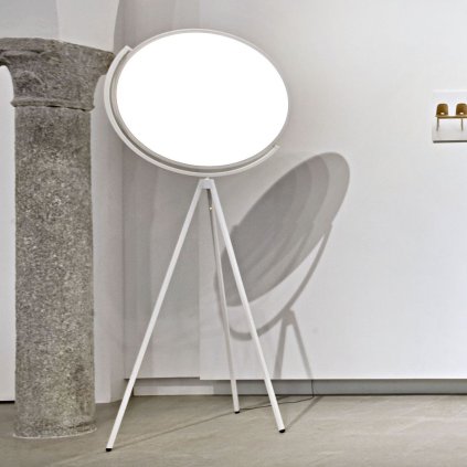Flos Superloon, bílá stojací designová lampa se stmívačem, 40W LED, 197cm
