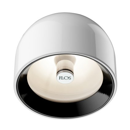 Flos Wan C/W, designové svítidlo, 1x33W, bílá, černý + zelený kroužek, čiré sklo, prům.11,5cm