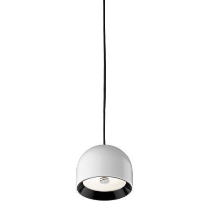 Flos Wan S, designové závěsné svítidlo, 1x33W, bílá, černý + zelený kroužek, bílé sklo, prům.11,5cm