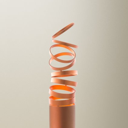 Artemide Decomposé Light, oranžová stojací lampa se stmívačem, 45W LED 3000K, výška 180cm