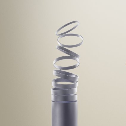 Artemide Decomposé Light, šedá stojací lampa se stmívačem, 45W LED 3000K, výška 180cm