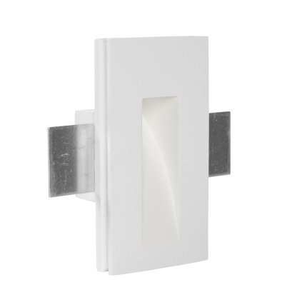 Linea Light Gypsum_WF, obdélníkové zapuštěné svítidlo do stěny ze sádry, 2W LED 3000K, 13x7cm