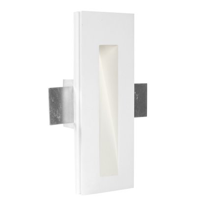 Linea Light Gypsum_WF2, obdélníkové zapuštěné svítidlo do stěny ze sádry, 2W LED 3000K, 19x7cm