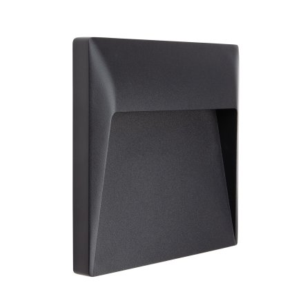 Linea Light Envelope_W Wall-Recessed, antracitové nástěnné svítidlo, 7W LED 3000K, 17x16,8cm, IP65