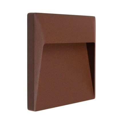Linea Light Envelope_W Wall-Recessed, cortenové nástěnné svítidlo, 7W LED 3000K, 17x16,8cm, IP65