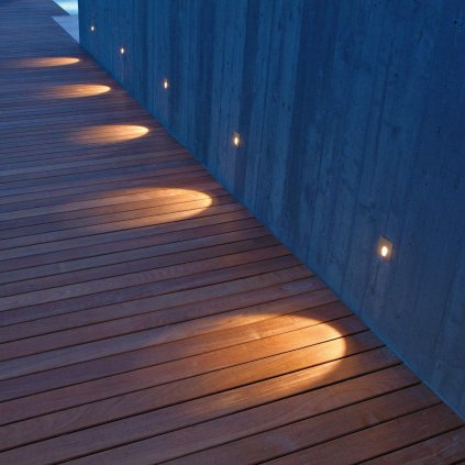 Linea Light Quara65_Q, cortenové zápustné LED svítidlo do stěny, 1x2W 3000K, rozměr 7x7cm, IP65
