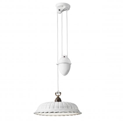 Il Fanale Anita, rustikální závěsné svítidlo z antické mosazi s keramickým závažím, 1x15W LED E27, prům. 42cm