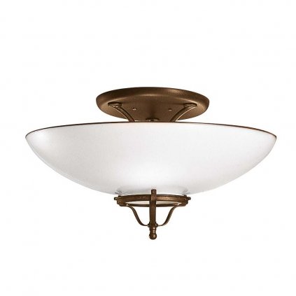 Il Fanale Country, rustikální stropní svítidlo z mosazi a benátského skla, 3x15W LED E27, prům. 49,5 cm