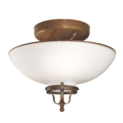 Il Fanale Country, rustikální stropní svítidlo z mosazi a benátského skla, 3x10W LED E14, prům. 34cm