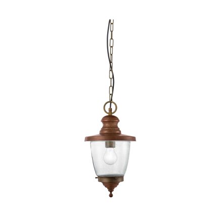 Il Fanale Venezia, venkovní závěsná lampa, 1x57W E27, mosaz, bublinkové sklo, výška 40cm, IP23