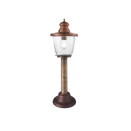 Il Fanale Venezia, venkovní stojanová lampa, 1x57W E27, mosaz, bublinkové sklo, výška 70cm, IP44