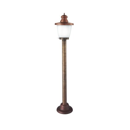 Il Fanale Venezia, venkovní stojanová lampa, 1x57W E27, mosaz, bílého sklo, výška 130cm, IP44