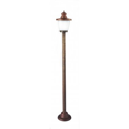 Il Fanale Venezia, venkovní stojanová lampa, 1x57W E27, mosaz, bílé sklo, výška 150cm, IP44