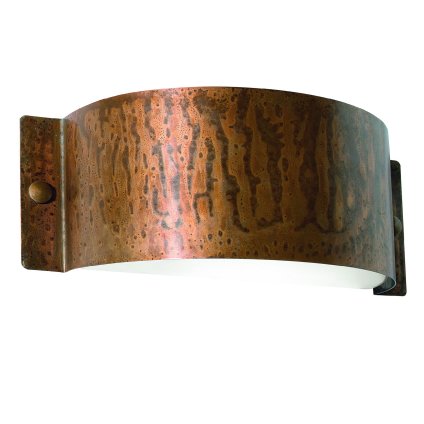 Il Fanale Decori, oválné nástěnné svítidlo z mědi pro nepřímé osvětlení, 1x15W E27, délka 28cm, IP54