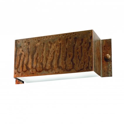 Il Fanale Decori, hranaté nástěnné svítidlo z mědi pro nepřímé osvětlení, 1x15W E27, délka 28cm, IP54