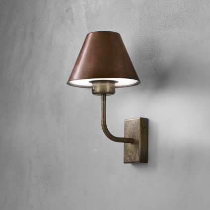 Il Fanale Fiordo, nástěnné svítidlo z mosazi a mědi, 1x48W G9, výška 34cm, IP54