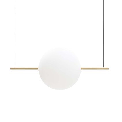 Il Fanale Alma, závěsné svítidlo z mosazi a bílého skla, 13W LED 2700K, délka 90cm