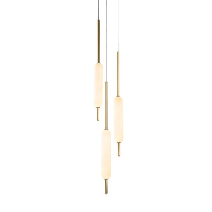 Il Fanale Typha, závěsné svítidlo z mosazi a skla, 3x13W LED 2700K, prům. 25cm