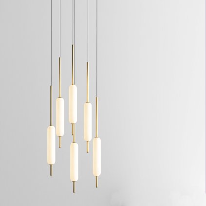 Il Fanale Typha, závěsné svítidlo z mosazi a skla, 6x13W LED 2700K, prům. 50cm