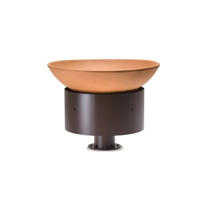 Il Fanale Bole, venkovní sloupek s květináčem, 1x57W E27, antická hnědá, průměr 60cm, IP65