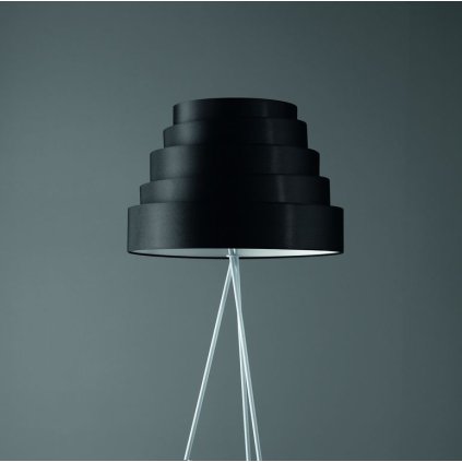 Quadrifoglio Group Babel, černá stojací lampa na trojnožce, 3x23W E27, výška 180cm