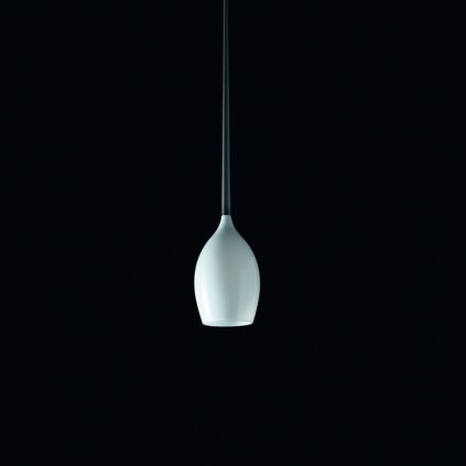 Quadrifoglio Group Gout, závěsné svítidlo z bílého foukaného skla, 1x20W, prům. 15cm