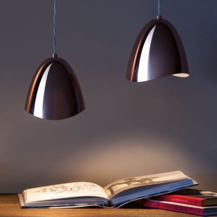 Quadrifoglio Group Mirage, designové svítidlo z lesklé mědi, 8,7W 2700K stmívatelné, prům.17,5cm