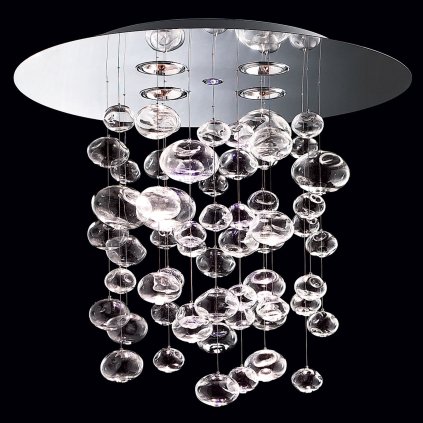 Leucos Ether 90S, luxusní svítidlo z křišťálového skla, 4x15W G53, průměr 100cm, délka: 86cm
