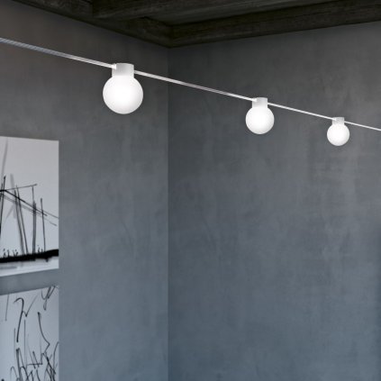 Linea Light Oh!-C, šedé svítidlo pro lankový systém Mono, 6W LED 3000K, prům.14cm