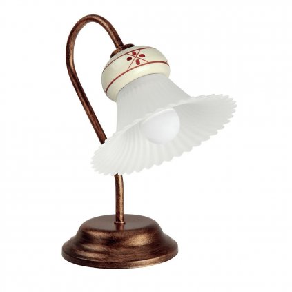 18297 linea light 2642 mami stolni lampa s keramickym stinitkem ve venkovskem stylu 1x28w patina rzi 30cm