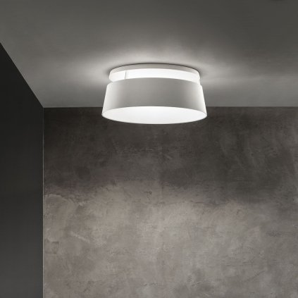 Stilnovo Oxygen_S, bílé stropní svítidlo, 36W LED 3000K stmívatelné DALI, prům. 56cm